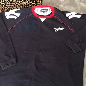 Majestic Navy Yankees Sweatshirt with Red and White Details